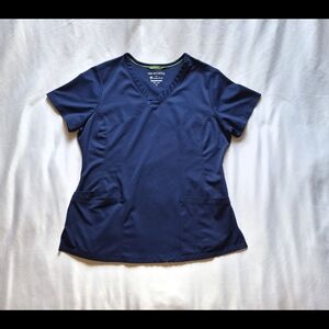 Healing Hands Navy Blue Scrub Top | Women’s Medium | Like New
